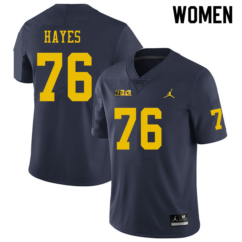 Women #76 Ryan Hayes Michigan Wolverines College Football Jerseys Sale-Navy